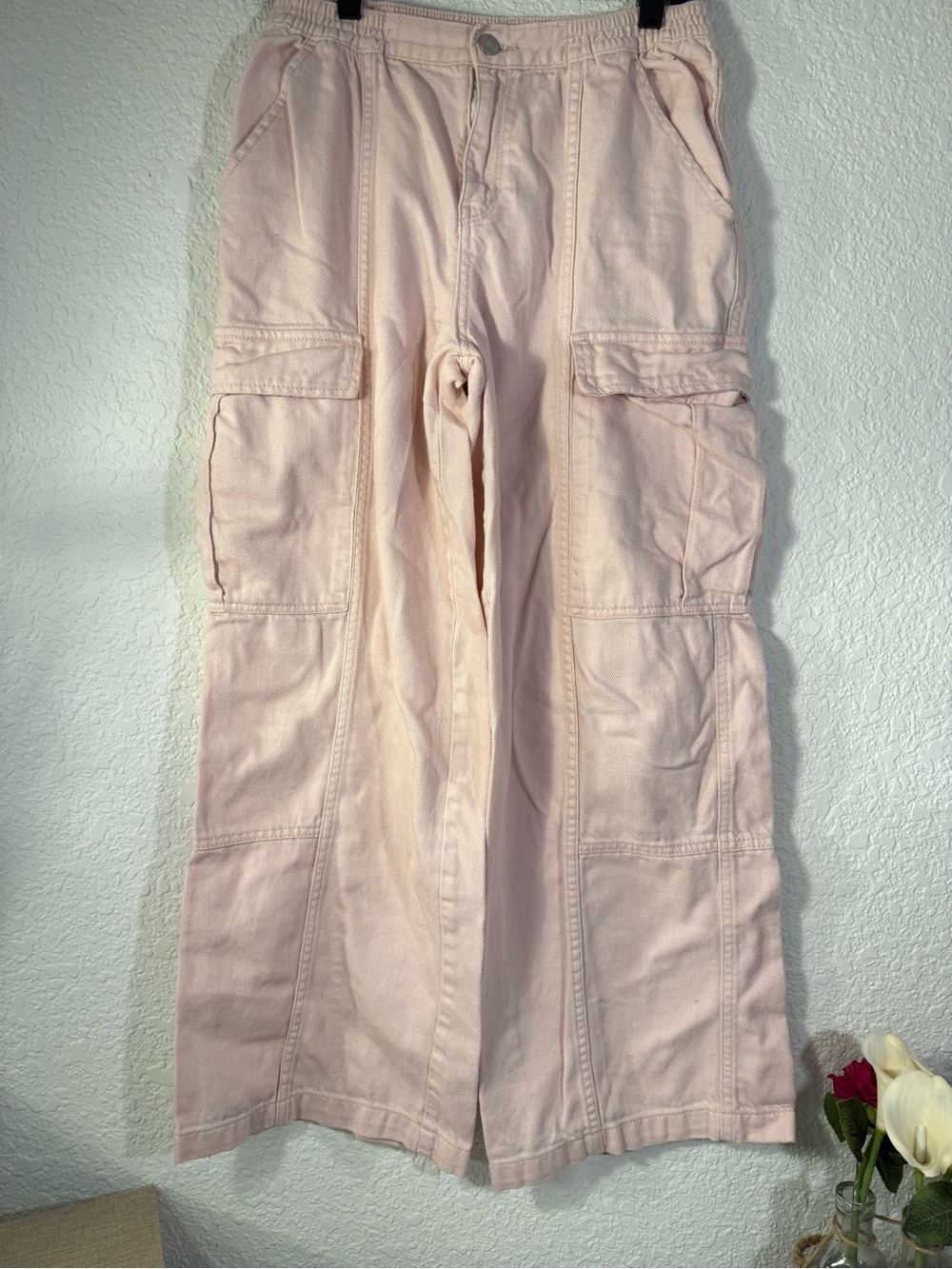 Levi's Girls Pink High Rise Utility Cargo Pants Size 16 Blush Denim Pockets